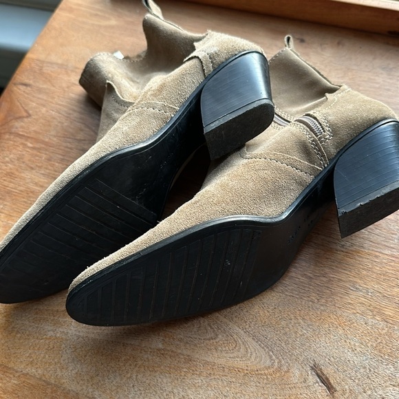 Zara tan suede western heeled zip up booties women’s EU38 US 7.5 - Picture 4 of 6